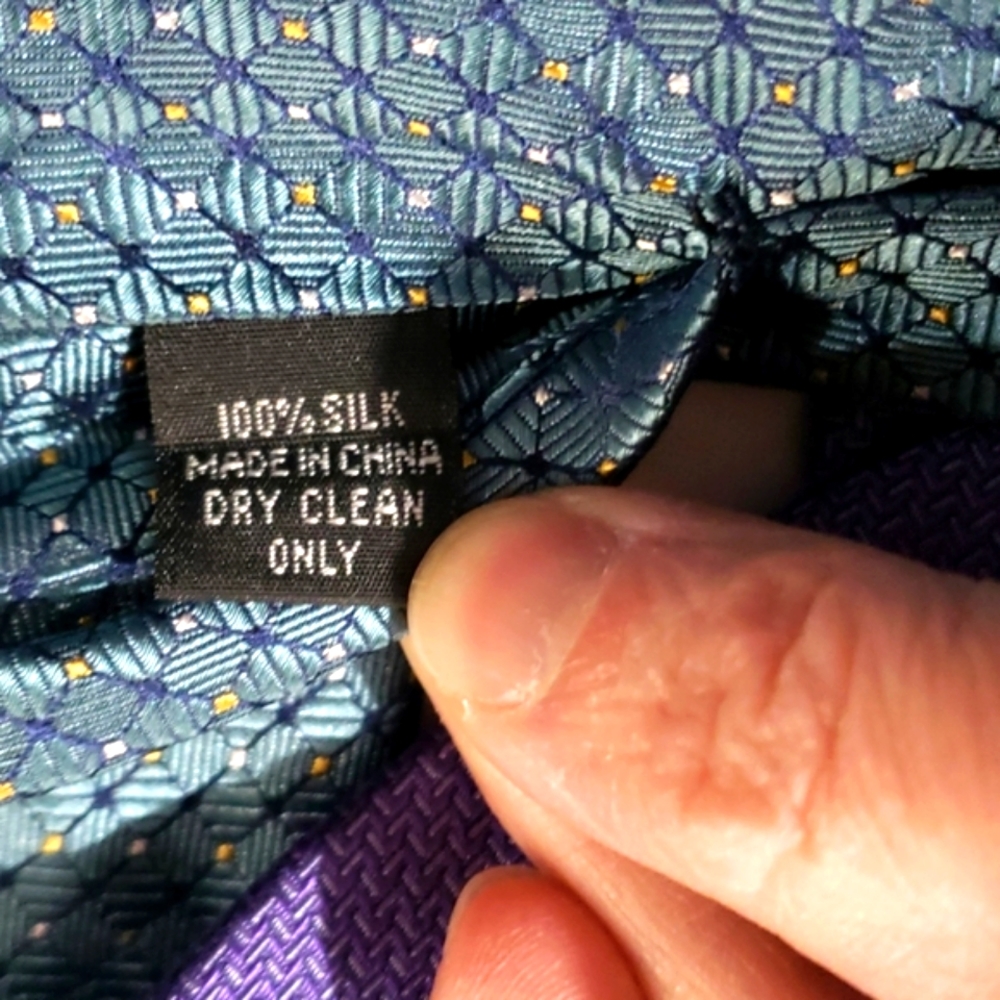 Tom James 100% Silk Purplr/Teal Tie Bundle of 2 - Picture 6 of 6